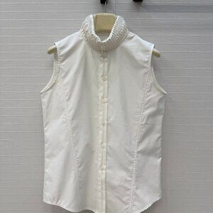 Alaia stand-up collar sleeveless shirt